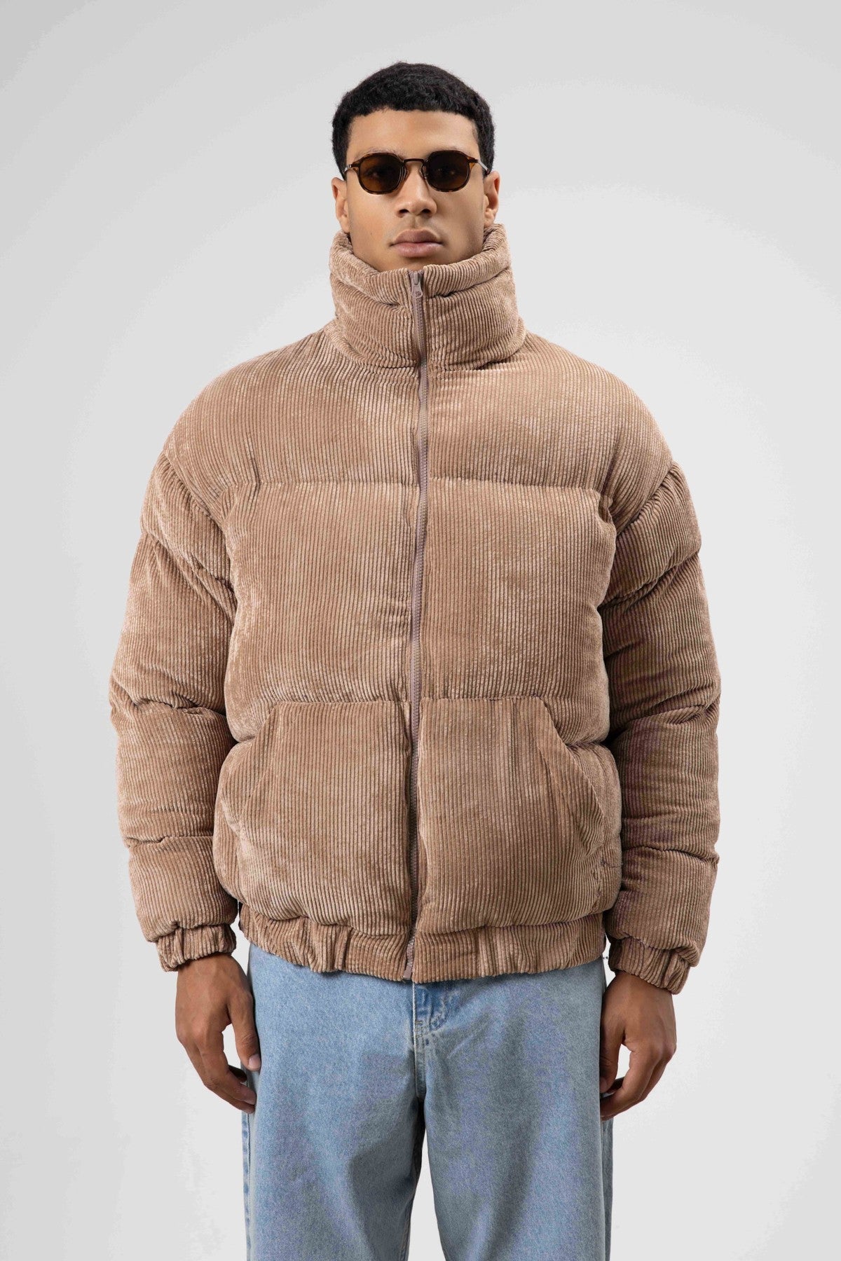 Oversize Kadife Şişme Mont