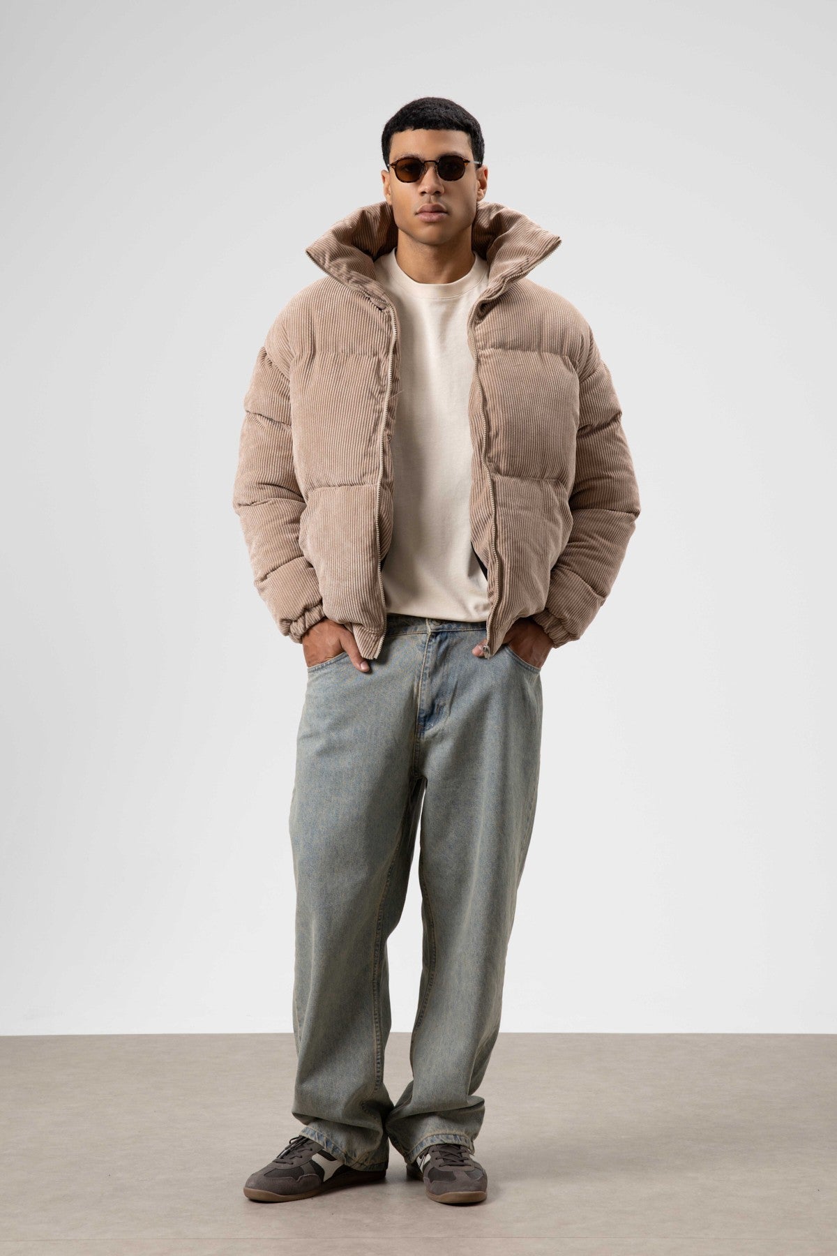 Oversize Kadife Şişme Mont