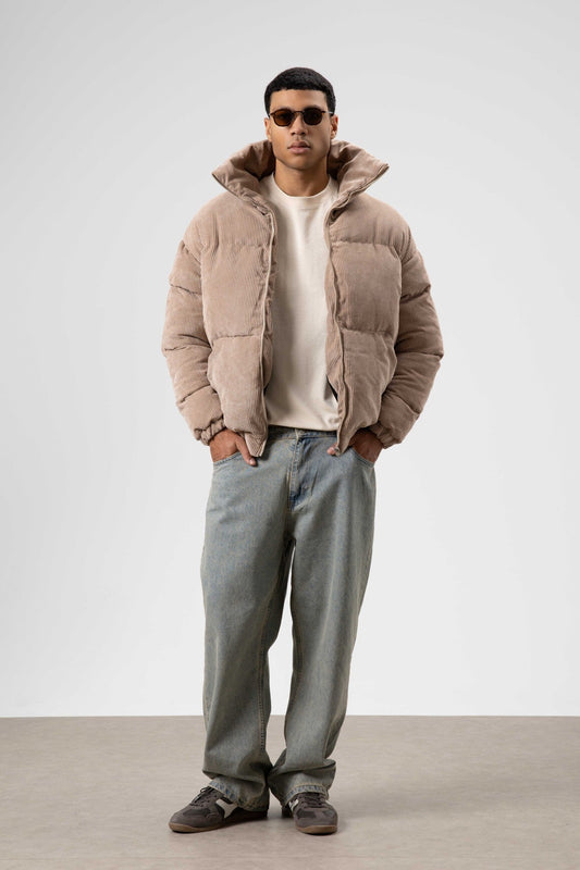 Oversize Kadife Şişme Mont