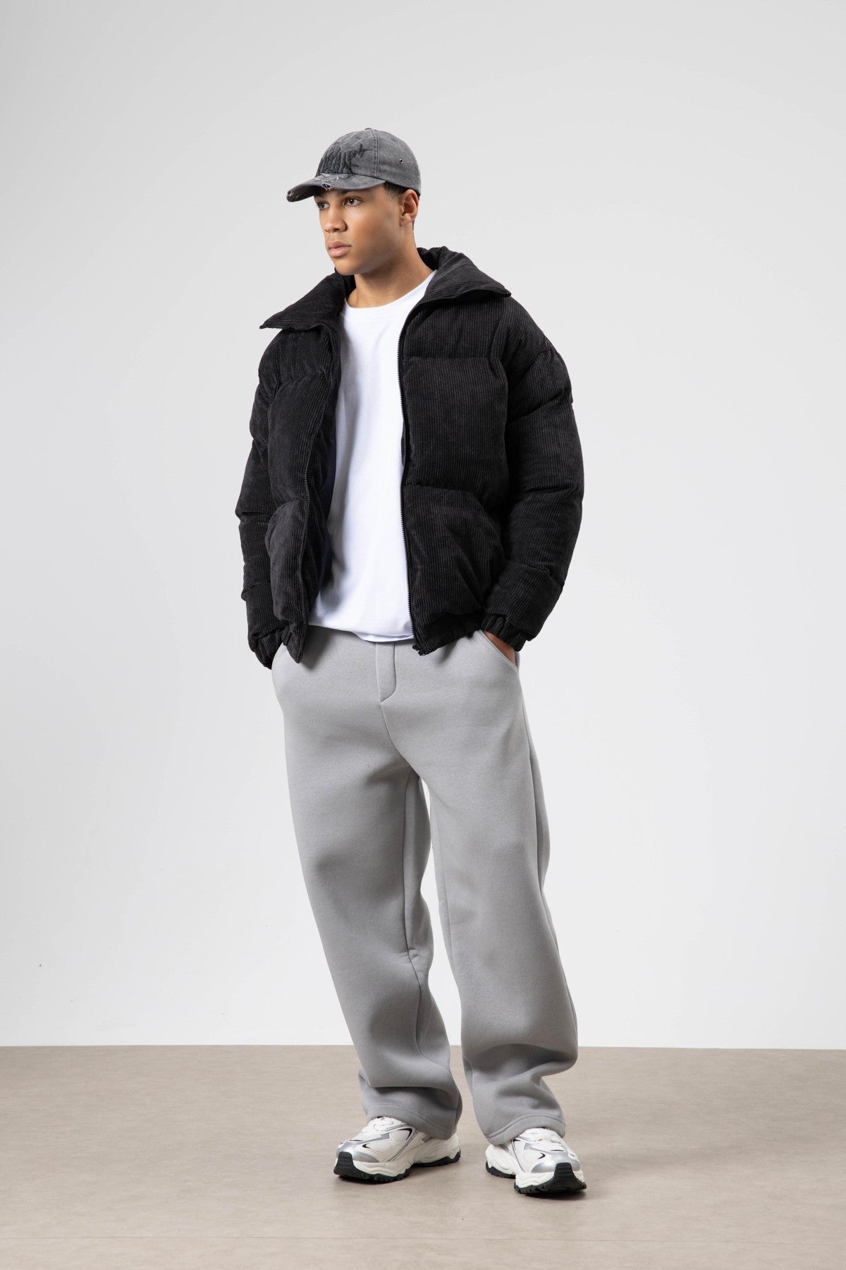 Oversize Kadife Şişme Mont