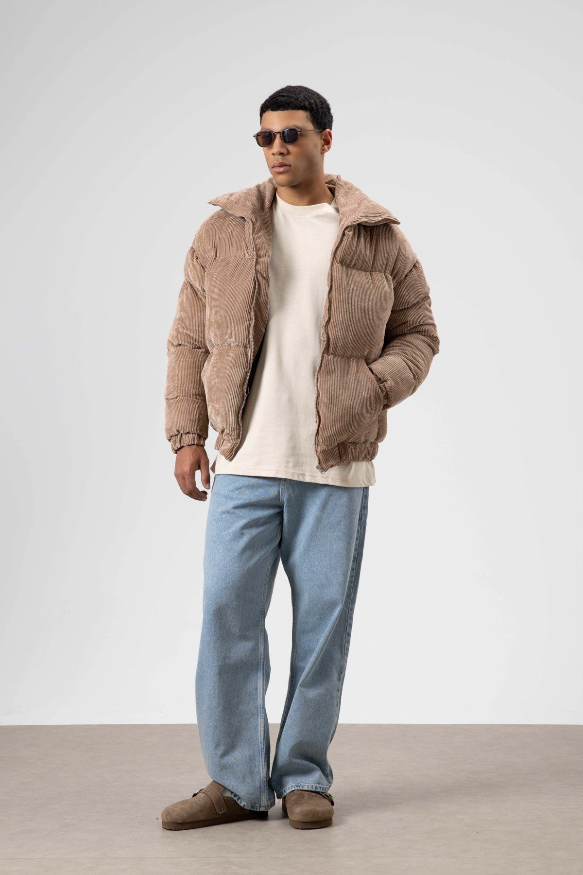 Oversize Kadife Şişme Mont