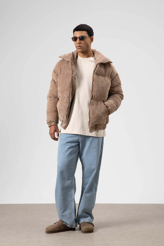 Oversize Kadife Şişme Mont