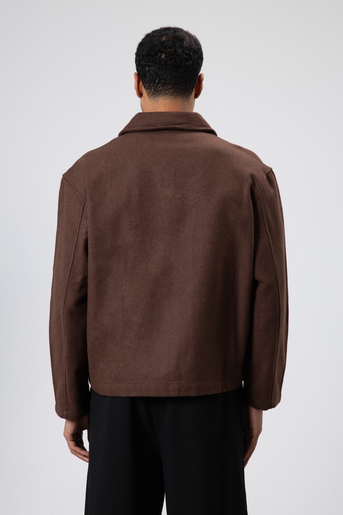 Oversize Fermuarlı Kaşe Ceket