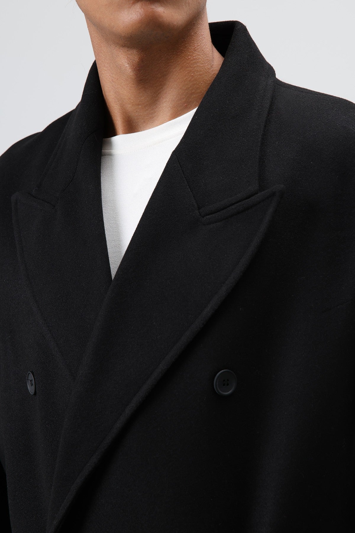 Oversize Kruvaze Kaşe Kaban