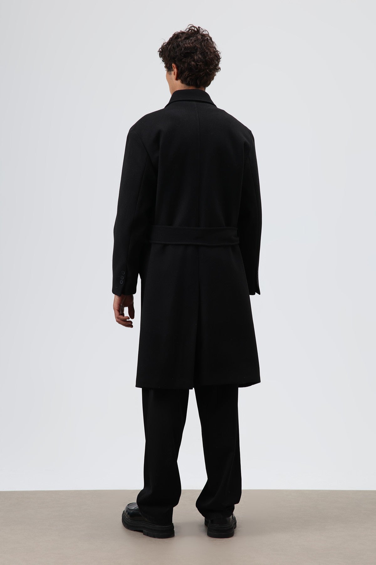 Oversize Kruvaze Kaşe Kaban