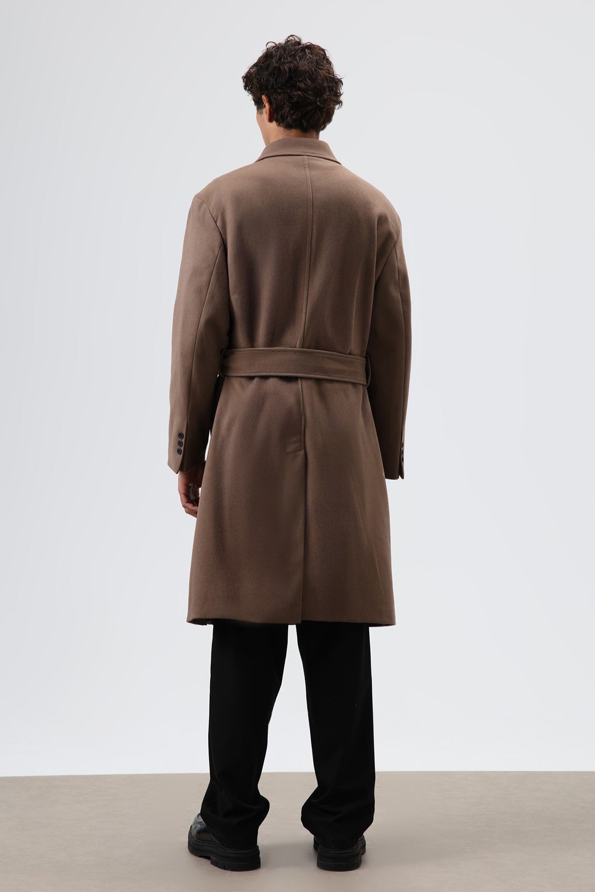 Oversize Kruvaze Kaşe Kaban