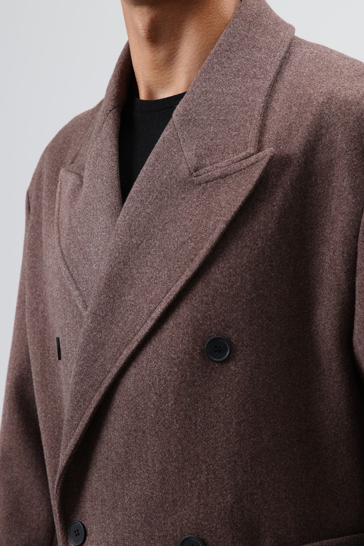 Oversize Kruvaze Kaşe Kaban
