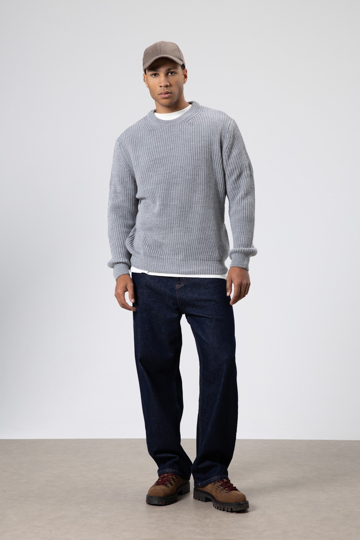 Bisiklet Yaka Oversize Triko Kazak