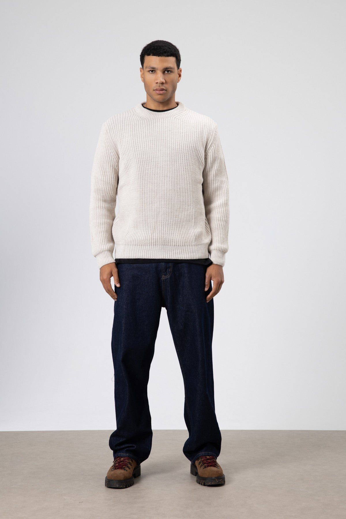 Bisiklet Yaka Oversize Triko Kazak