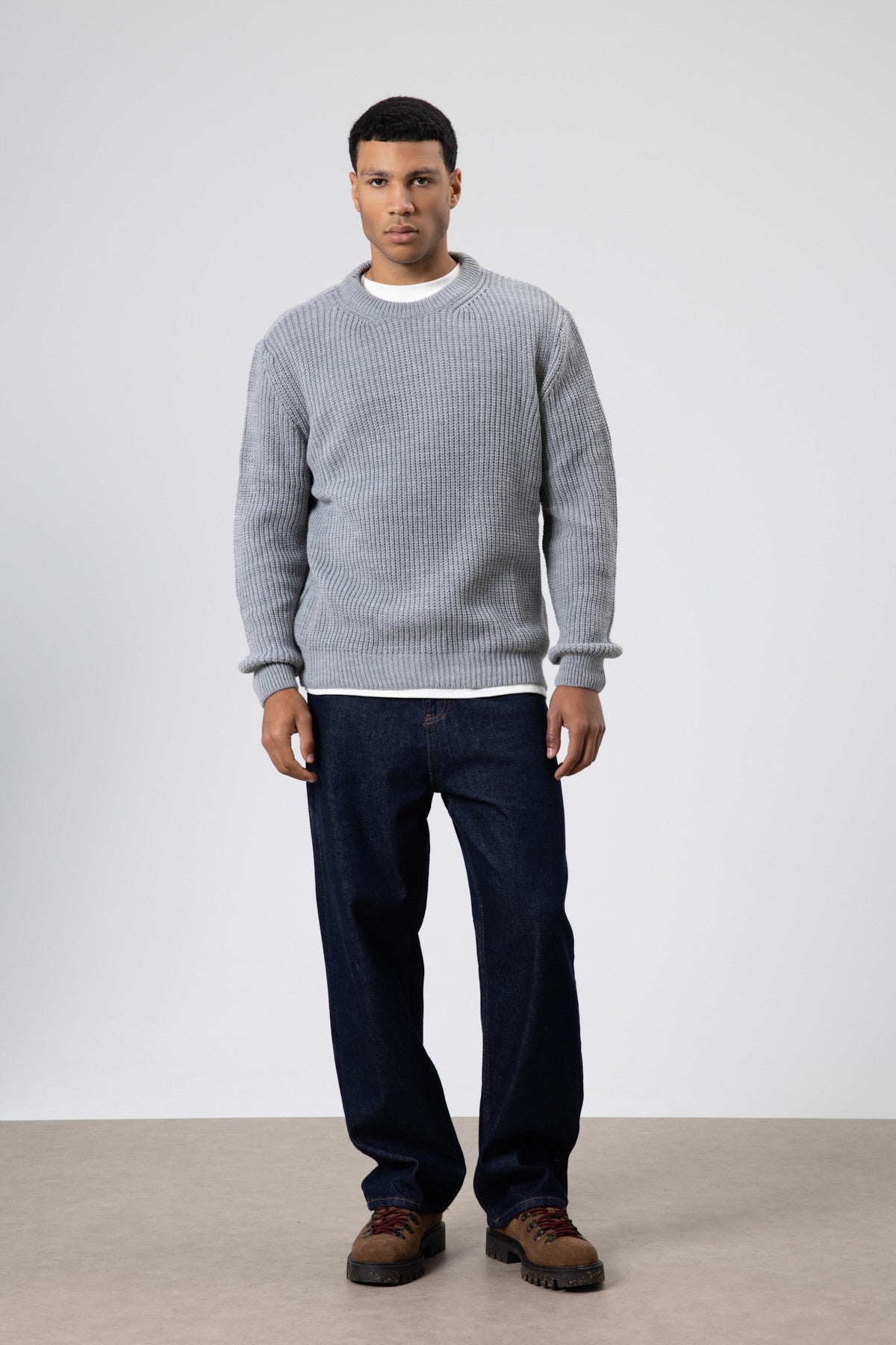 Bisiklet Yaka Oversize Triko Kazak