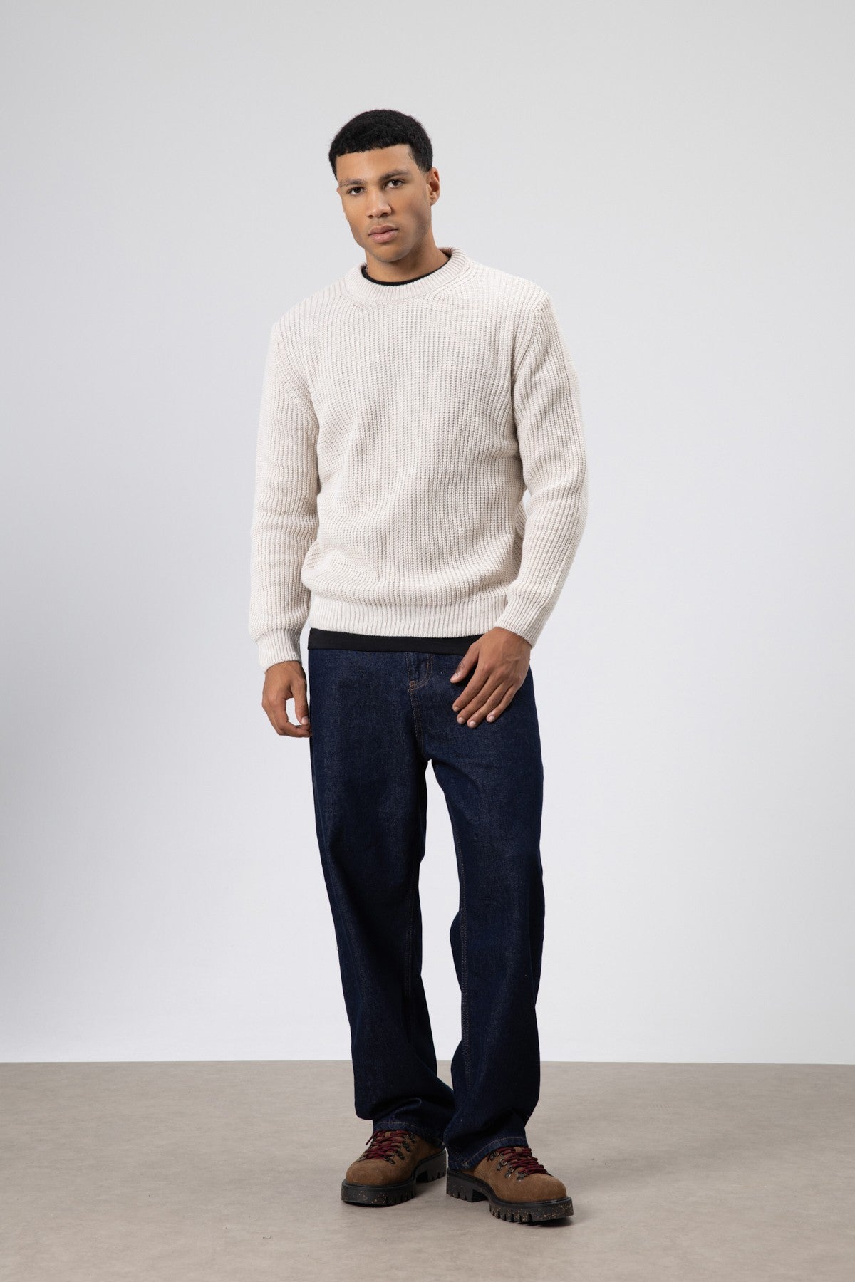 Bisiklet Yaka Oversize Triko Kazak
