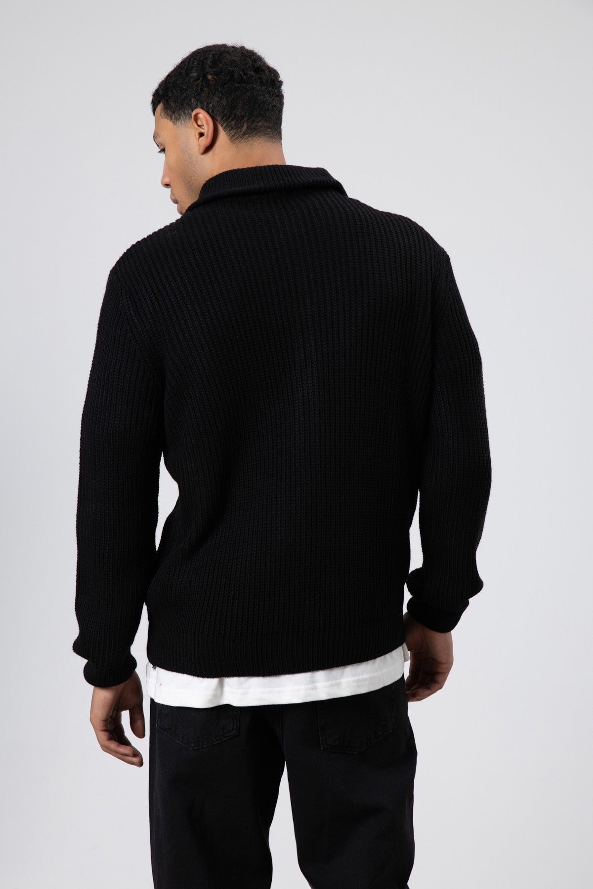 Oversize Fermuarlı Triko Hırka