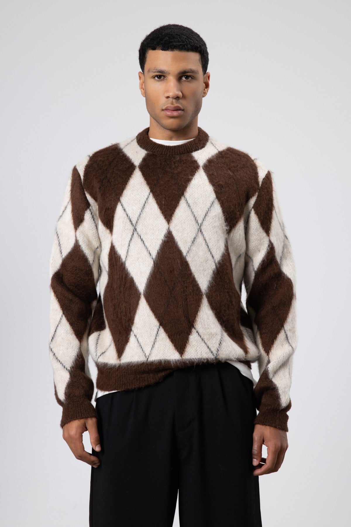 Baklava Desenli Oversize Kazak