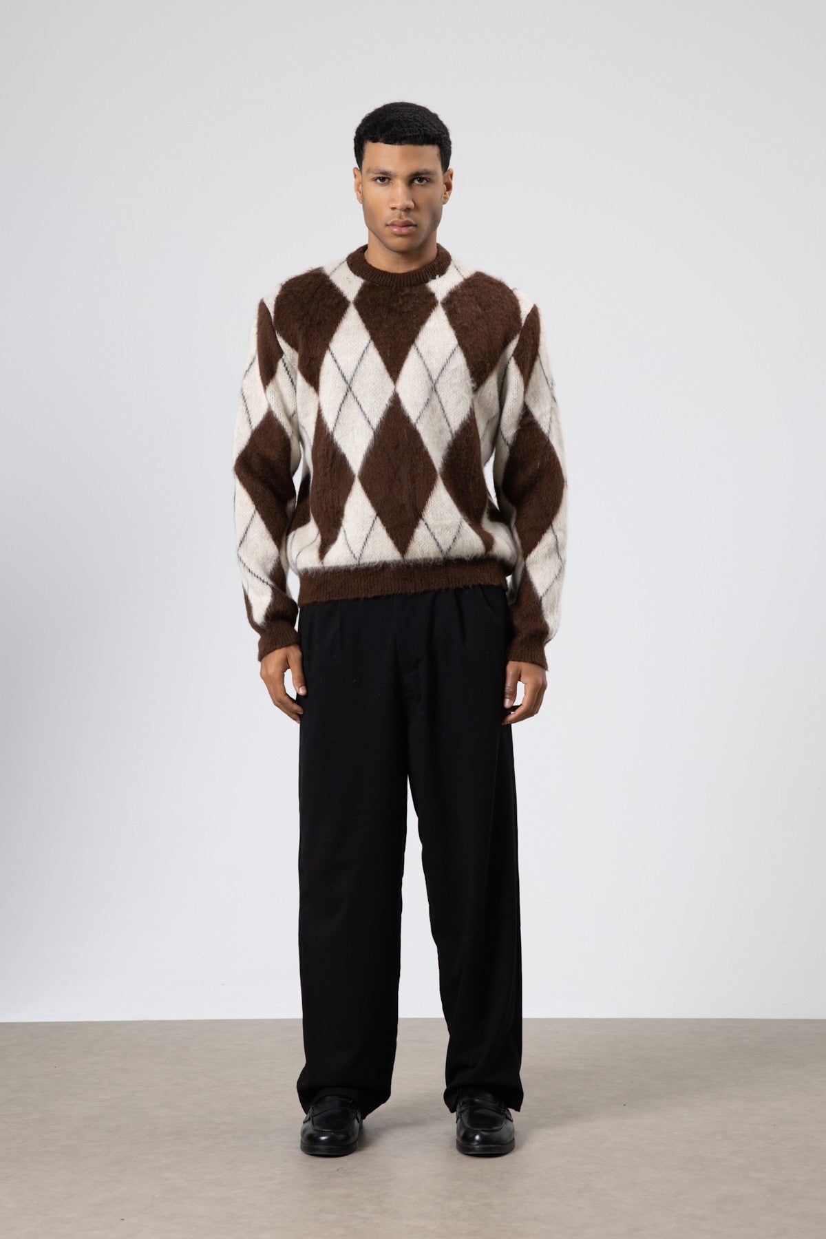 Baklava Desenli Oversize Kazak