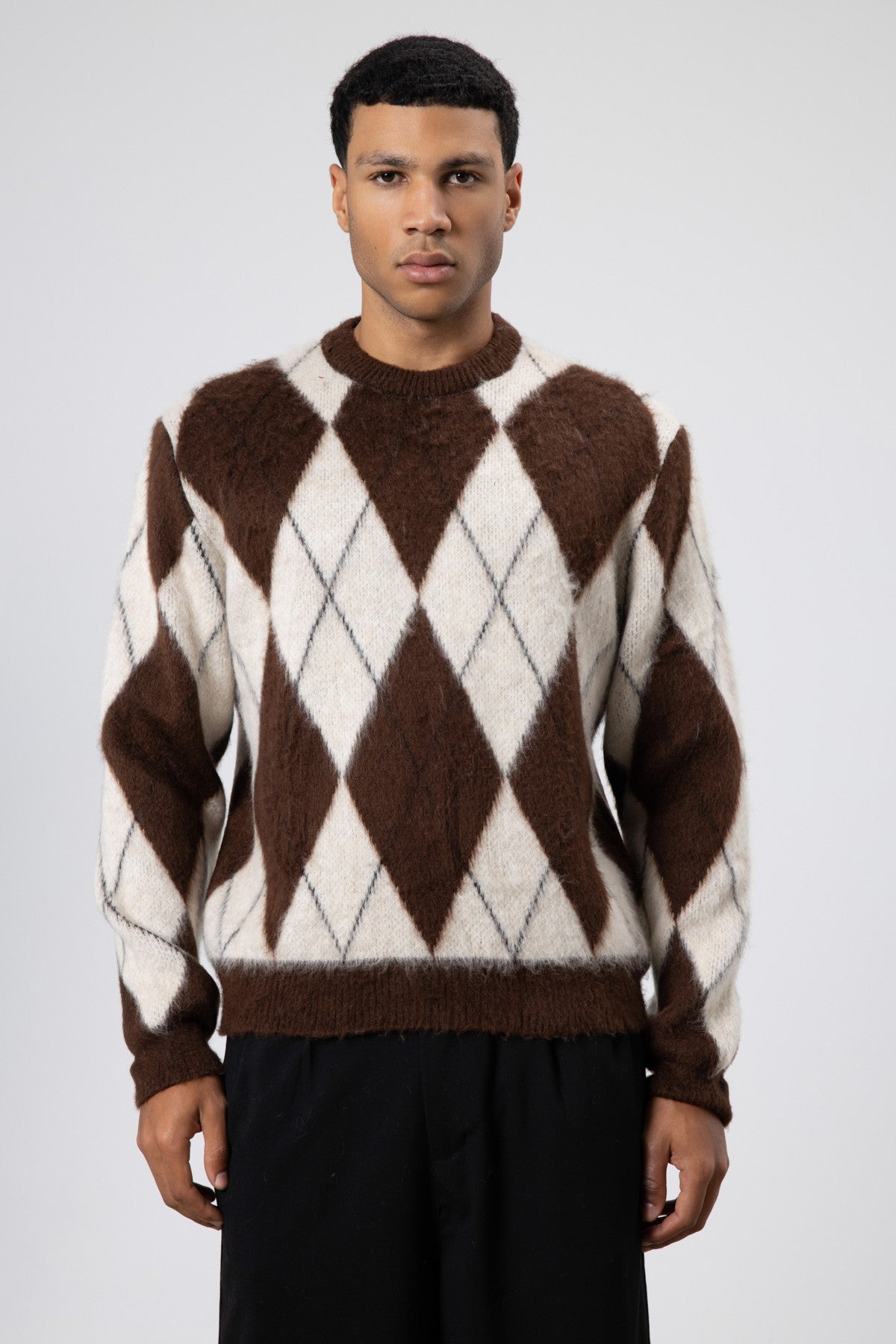 Baklava Desenli Oversize Kazak