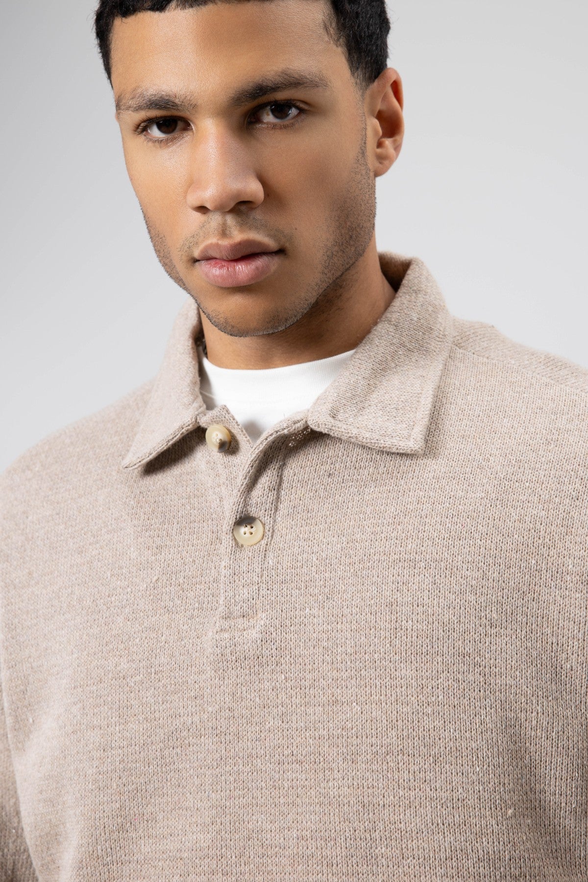 Oversize Polo Yaka Triko Kazak
