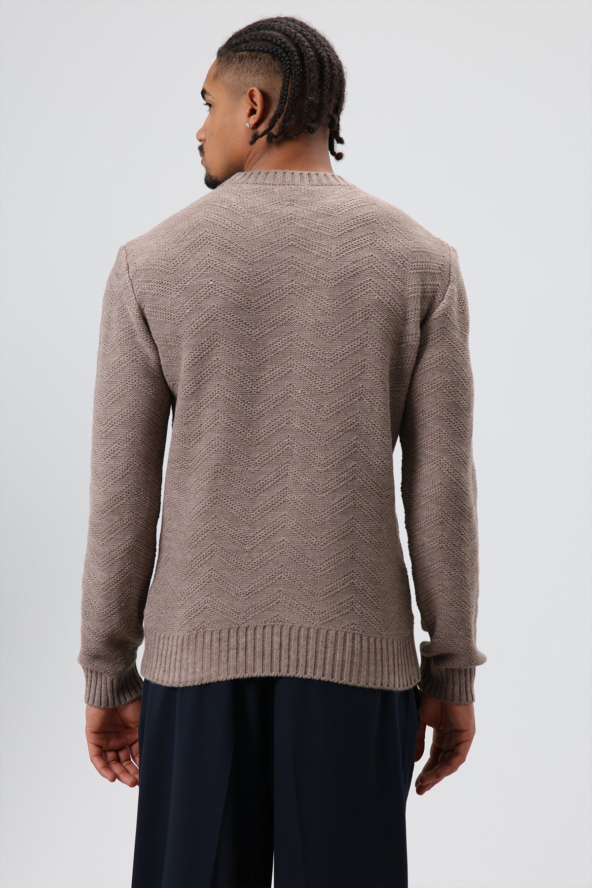 Bisiklet Yaka Oversize Triko Kazak