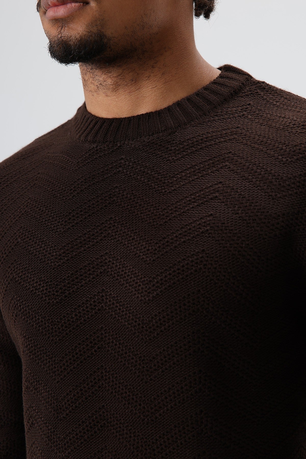 Bisiklet Yaka Oversize Triko Kazak