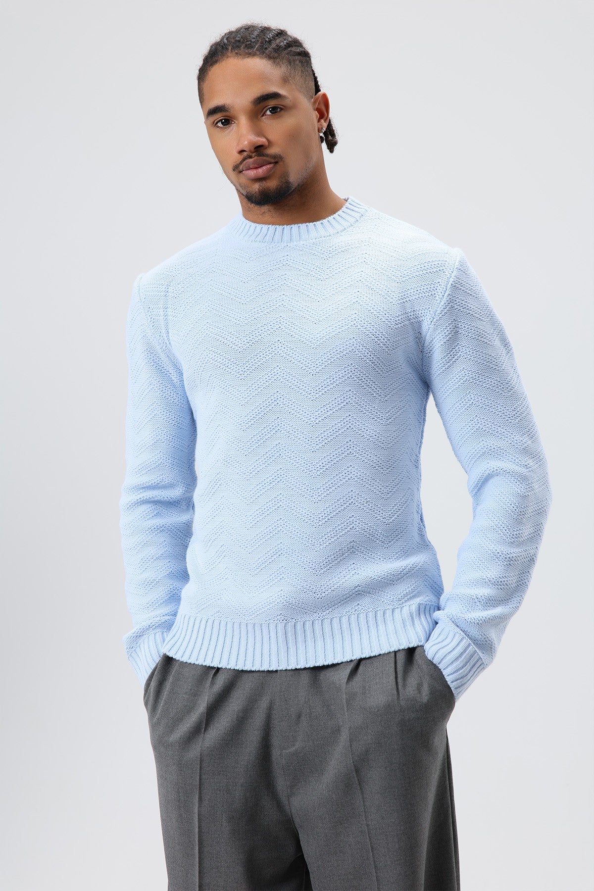 Bisiklet Yaka Oversize Triko Kazak