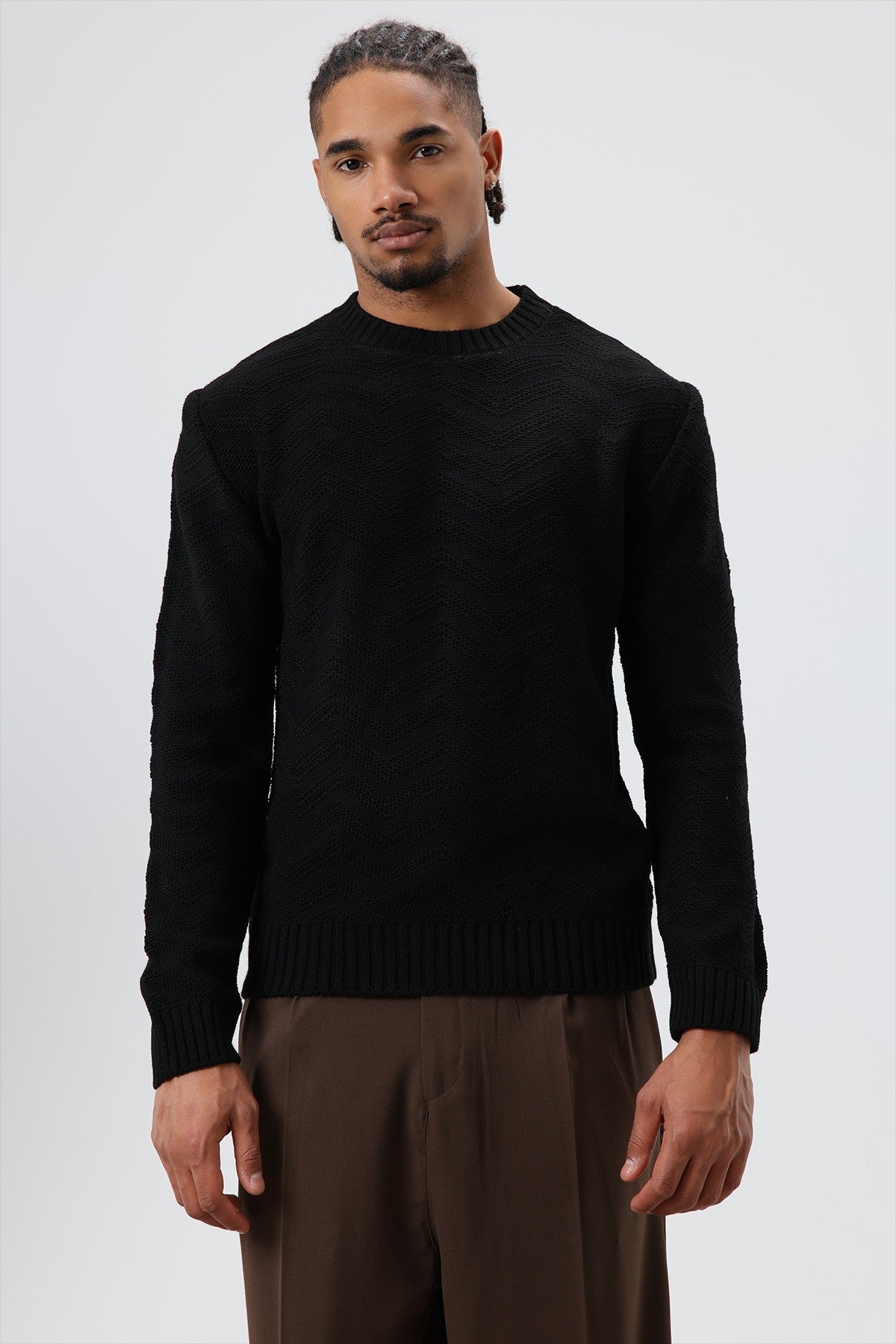 Bisiklet Yaka Oversize Triko Kazak