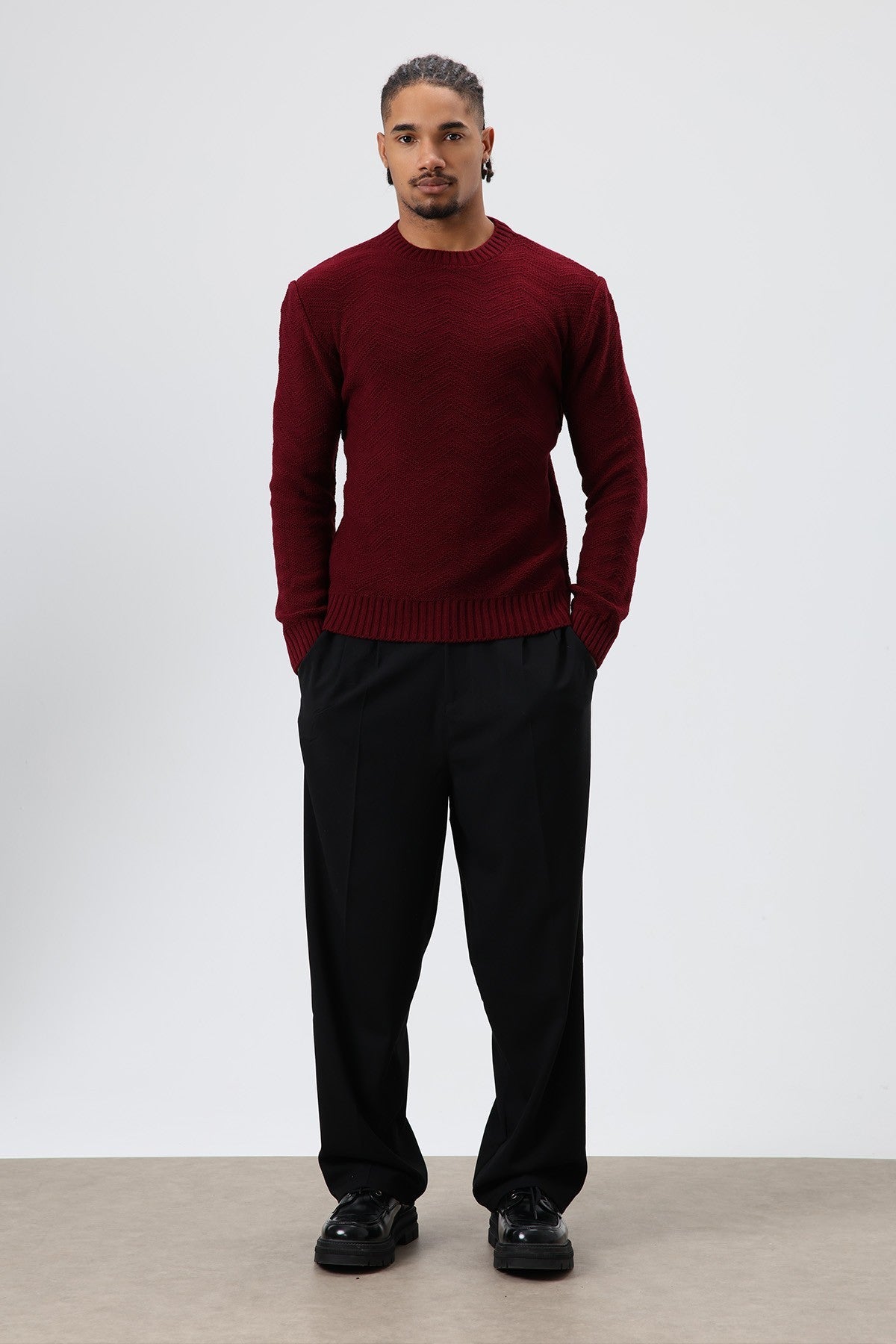 Bisiklet Yaka Oversize Triko Kazak