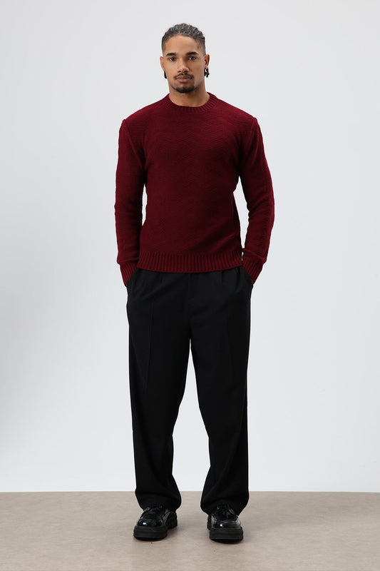 Bisiklet Yaka Oversize Triko Kazak