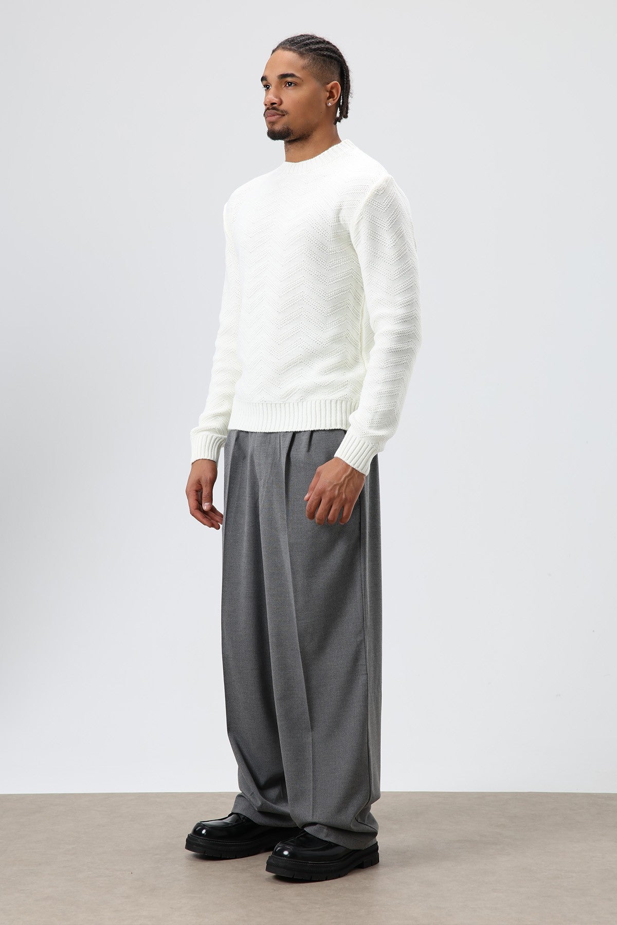 Bisiklet Yaka Oversize Triko Kazak