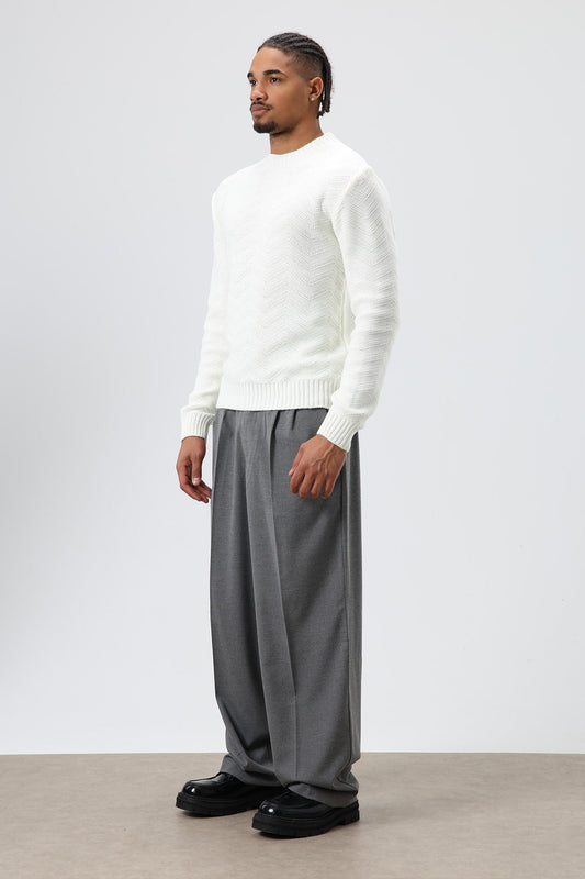 Bisiklet Yaka Oversize Triko Kazak