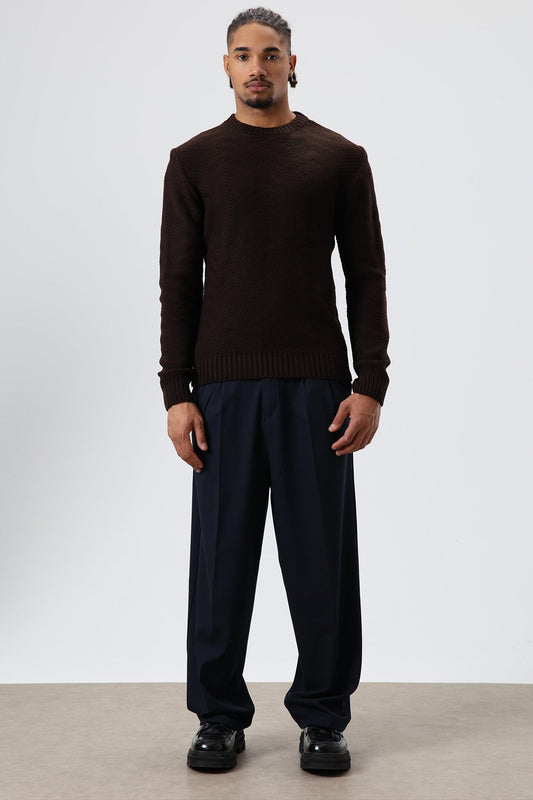 Bisiklet Yaka Oversize Triko Kazak