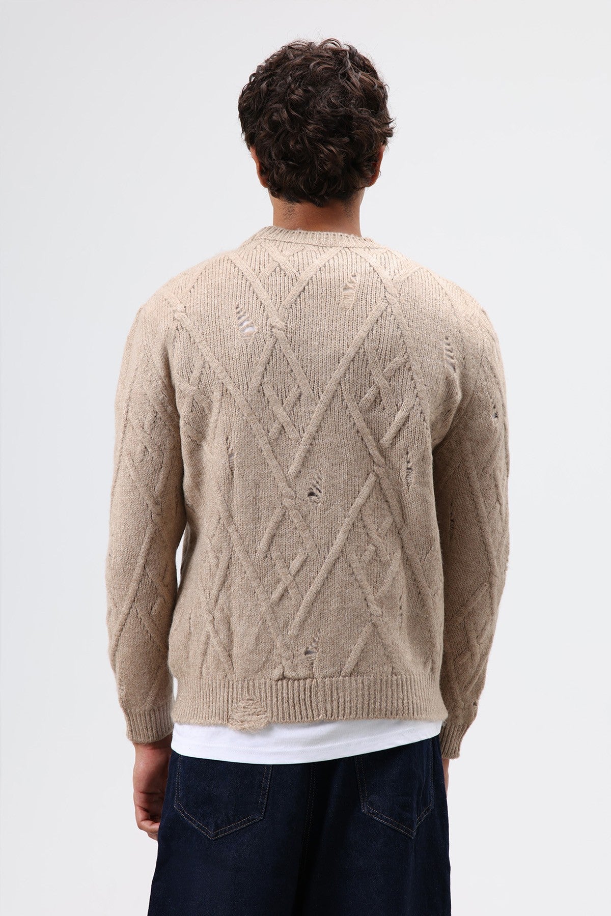 Oversize Desenli Triko Kazak