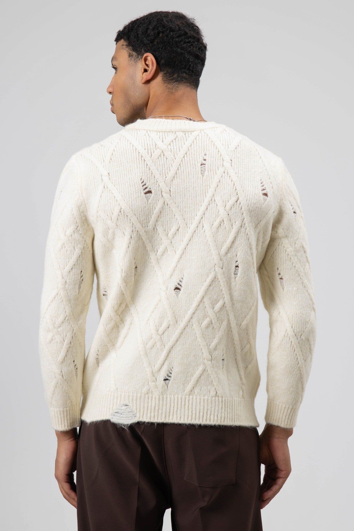 Oversize Desenli Triko Kazak