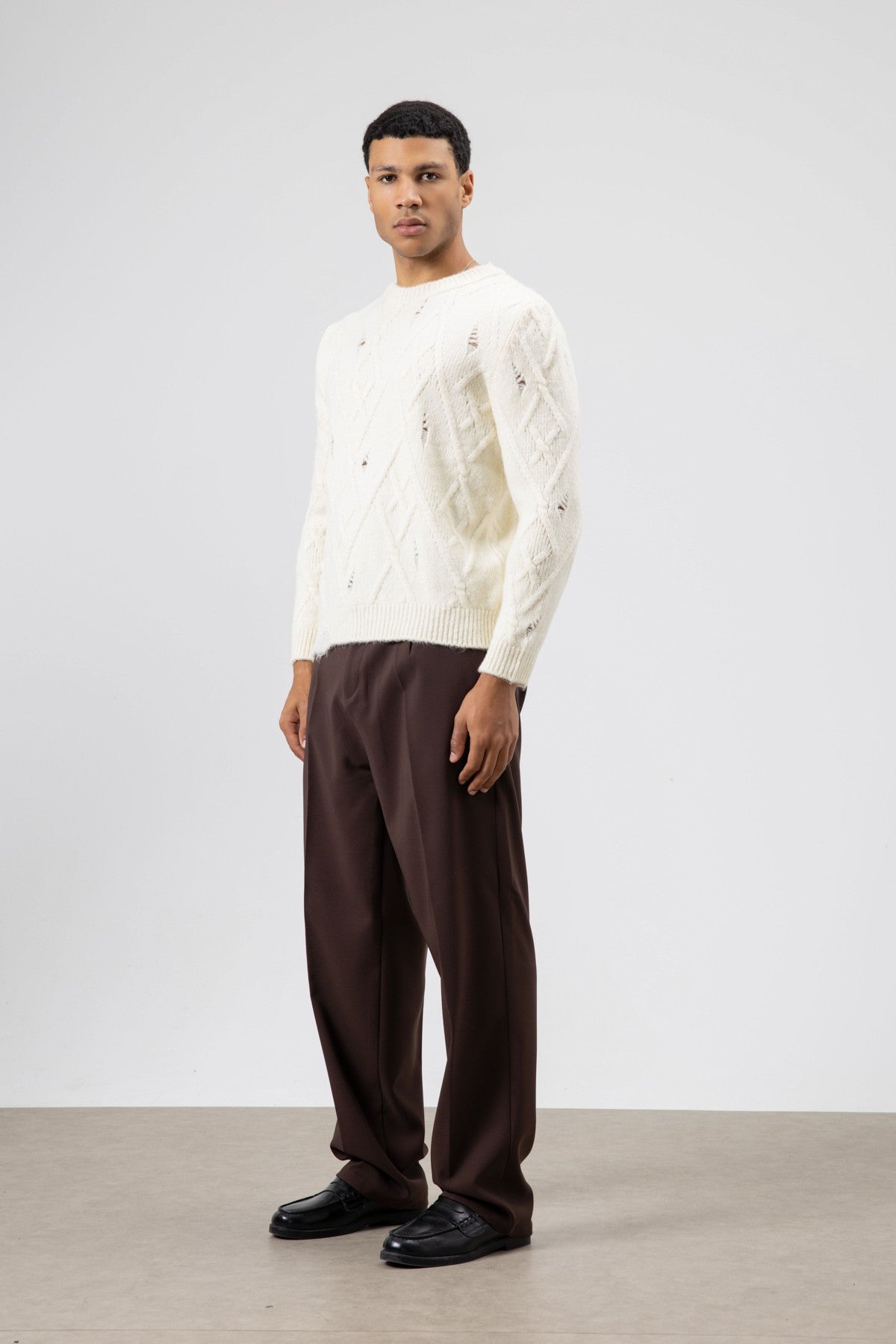 Oversize Desenli Triko Kazak