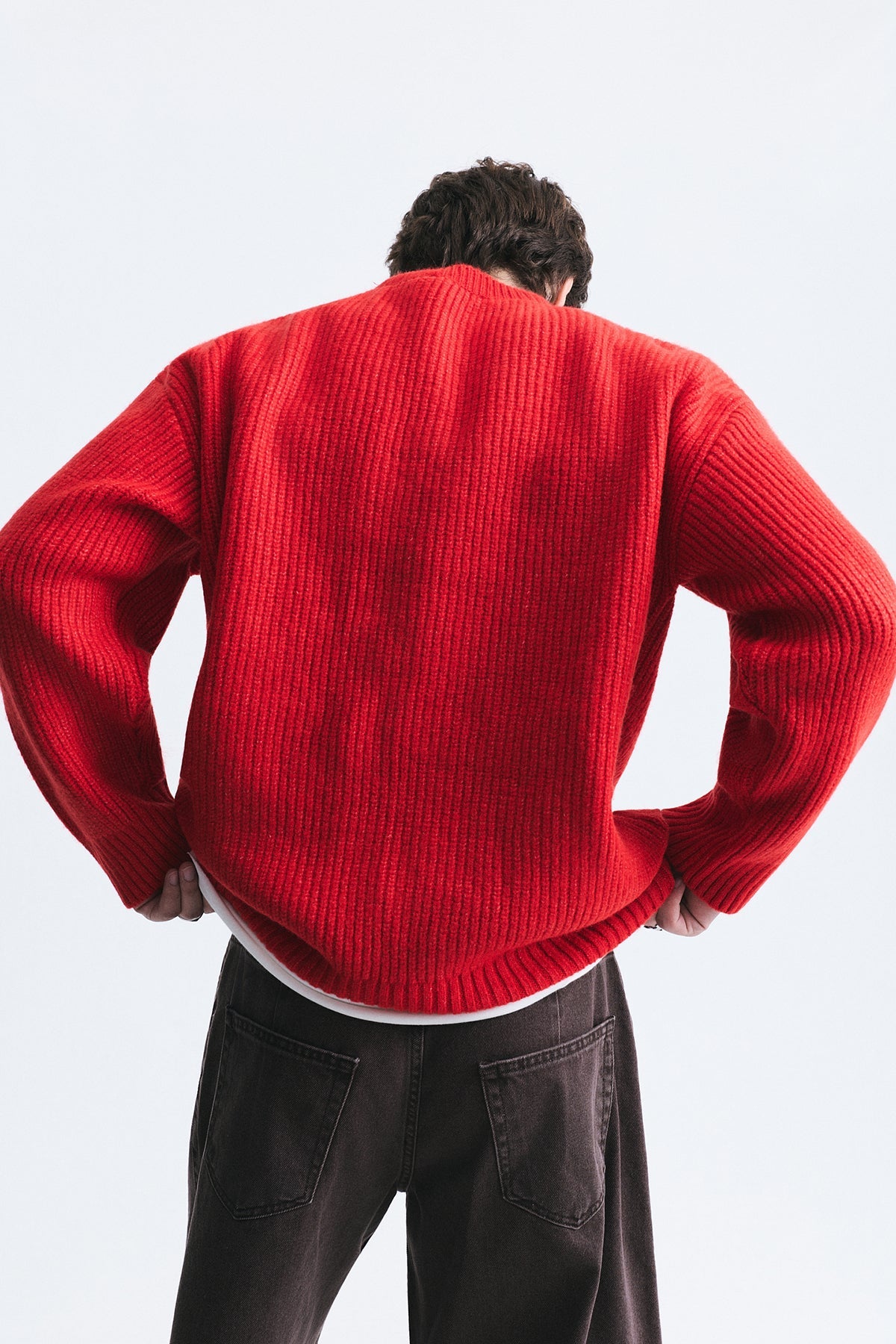 Oversize Fitilli Triko Kazak