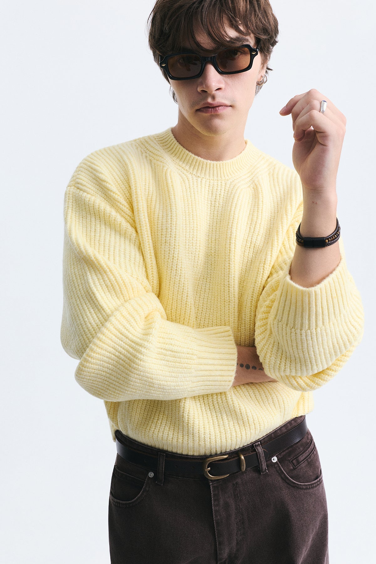 Oversize Fitilli Triko Kazak