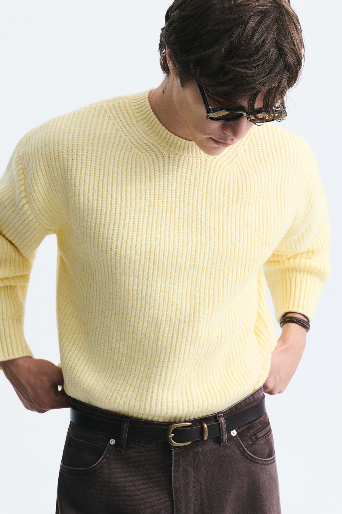 Oversize Fitilli Triko Kazak