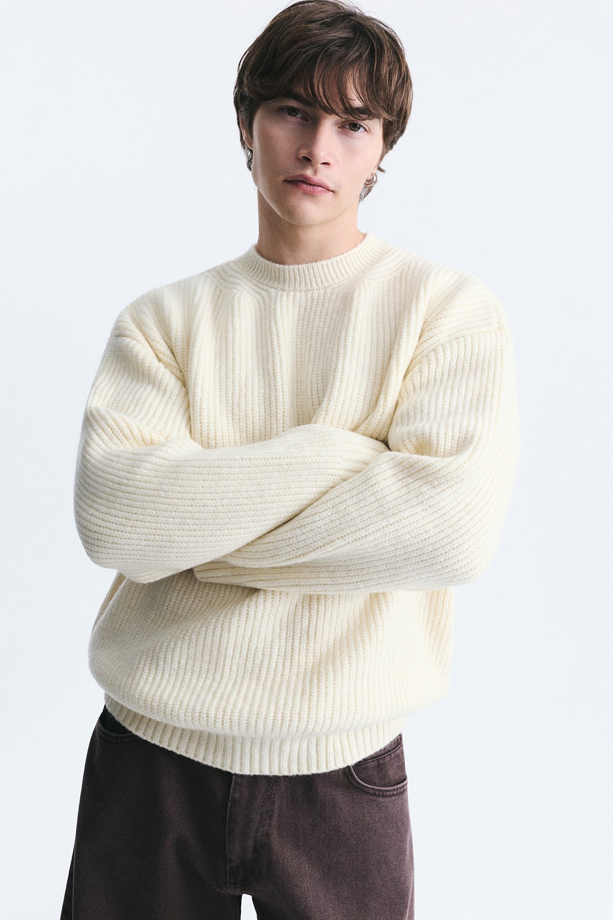 Oversize Fitilli Triko Kazak