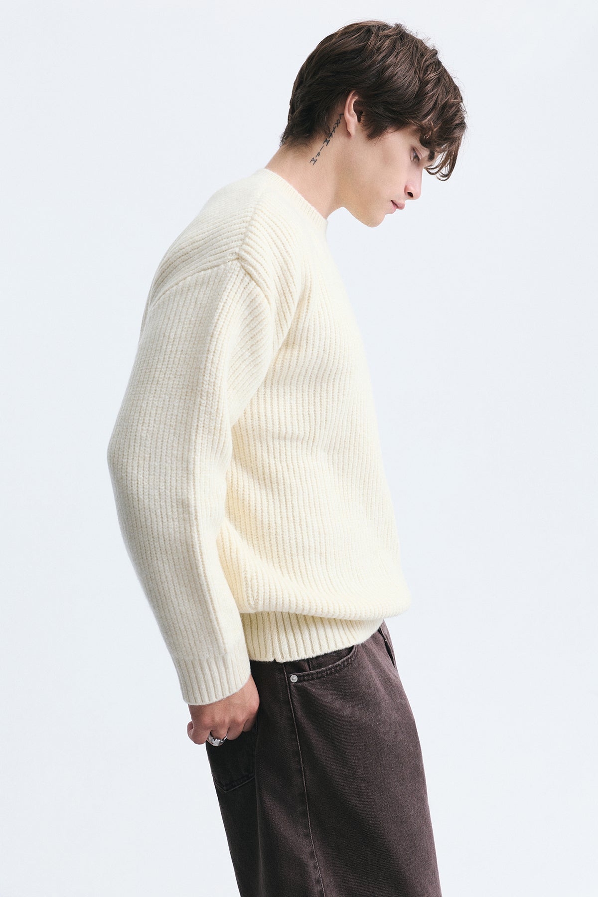 Oversize Fitilli Triko Kazak