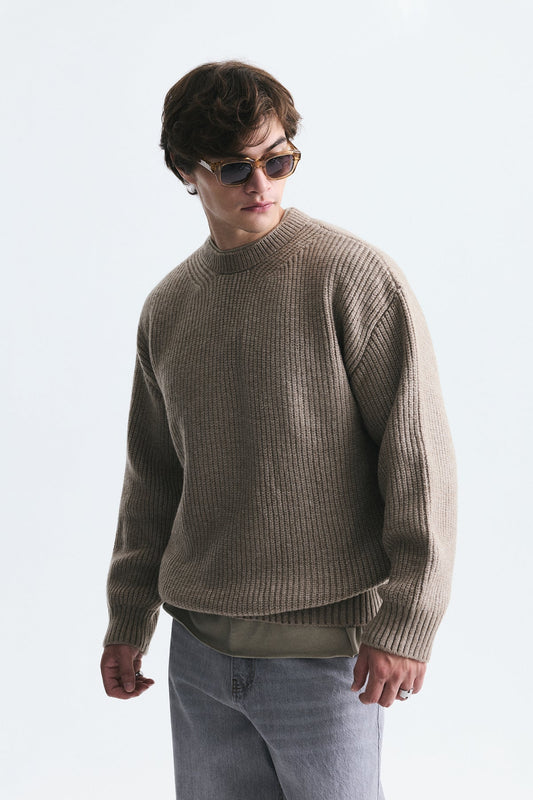 Oversize Fitilli Triko Kazak