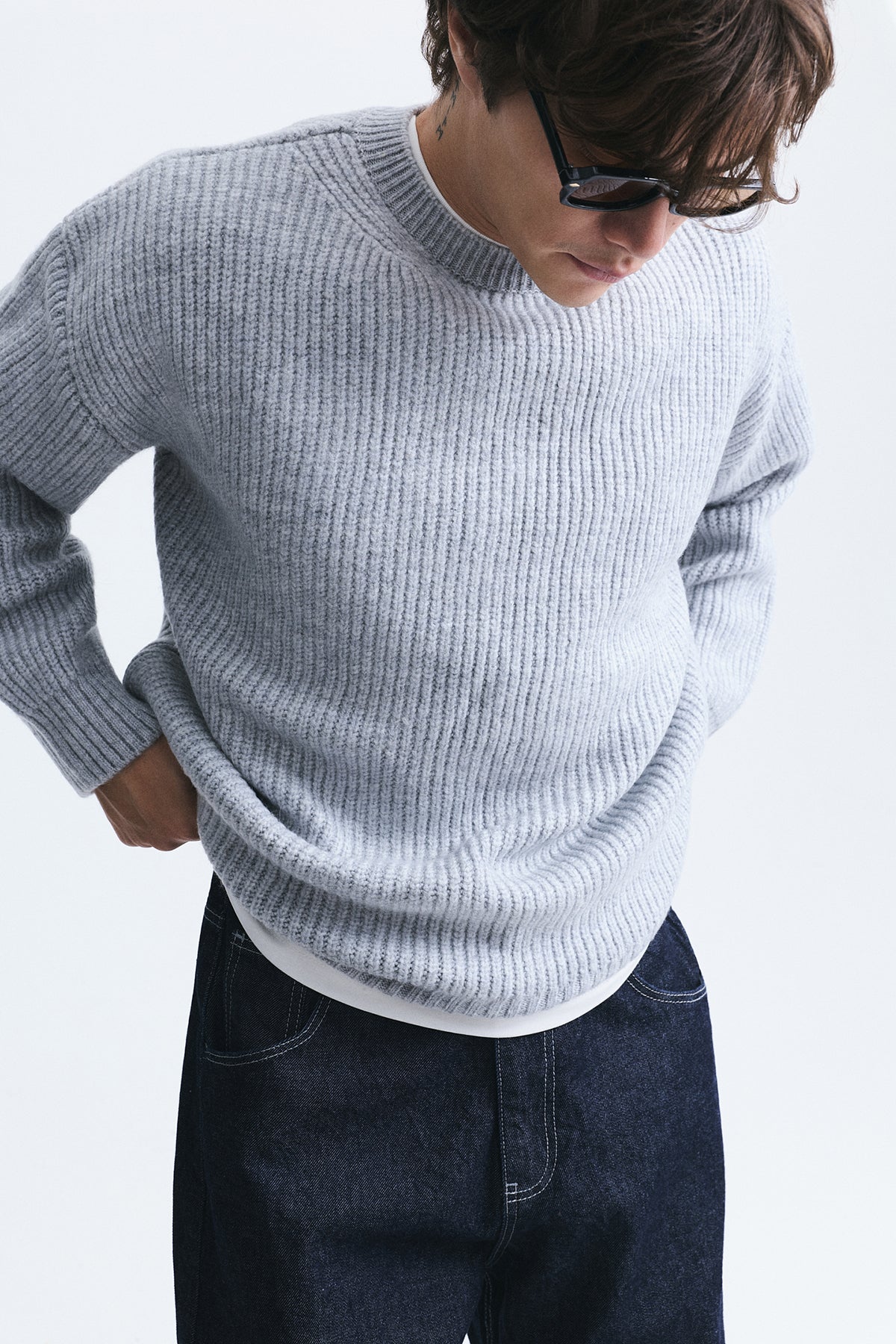 Oversize Fitilli Triko Kazak