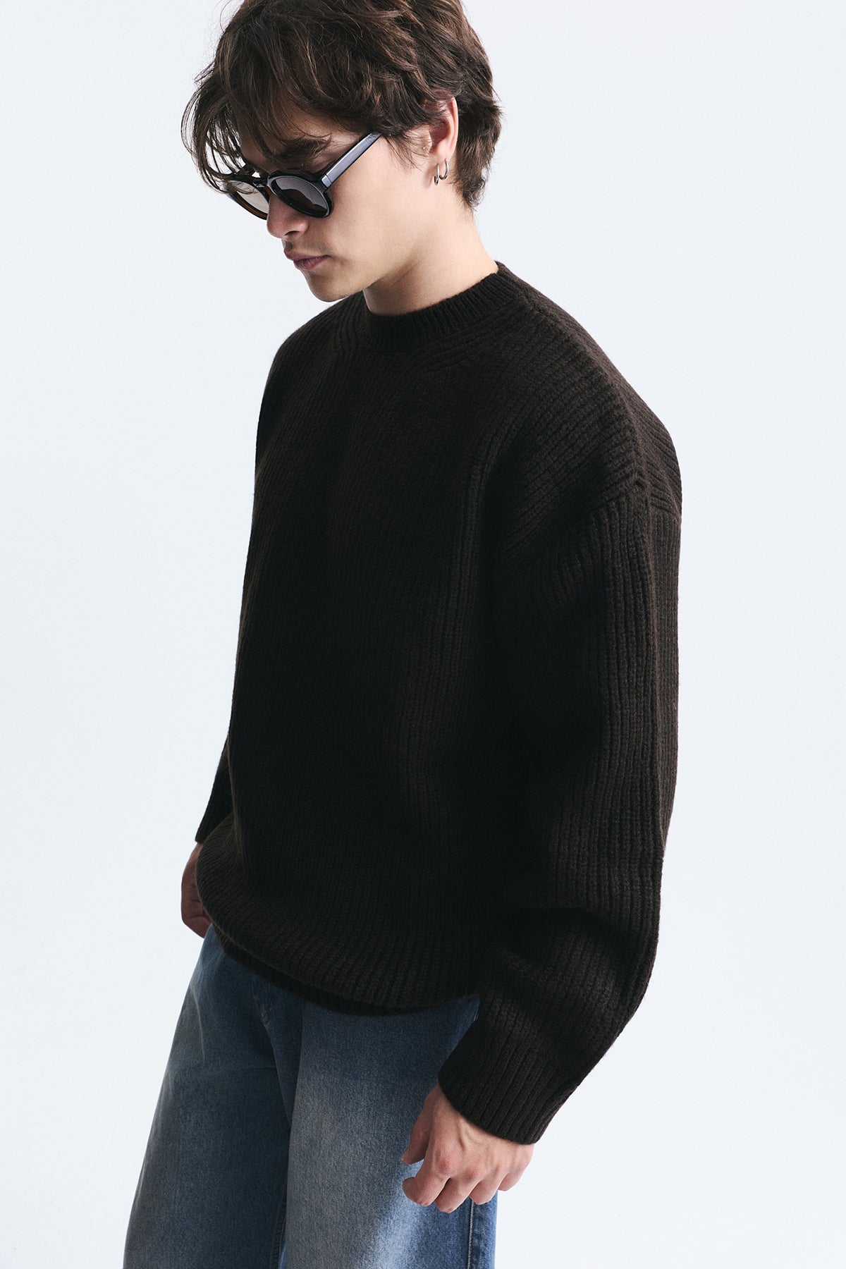 Oversize Fitilli Triko Kazak
