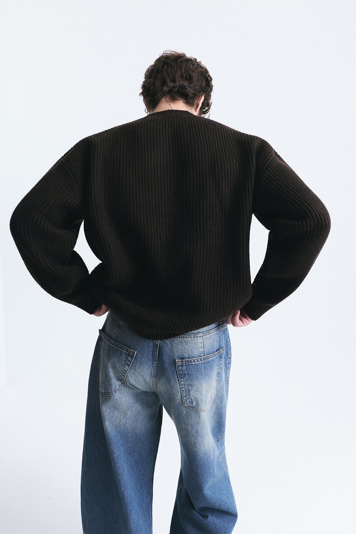 Oversize Fitilli Triko Kazak