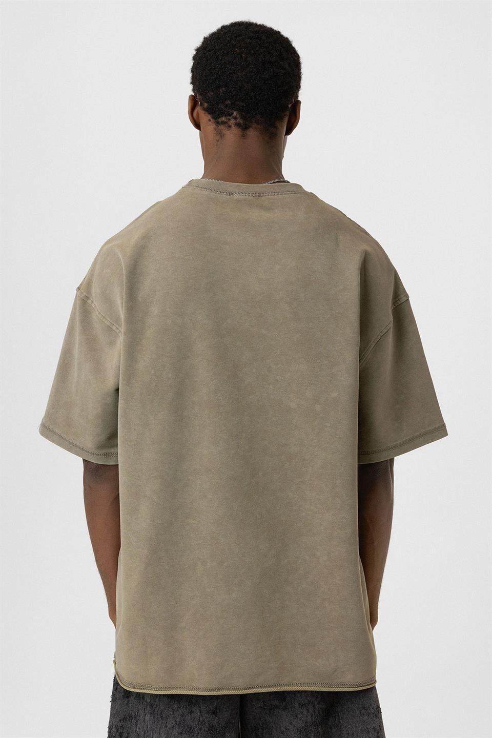 Yıkamalı Basic Oversize Tişört