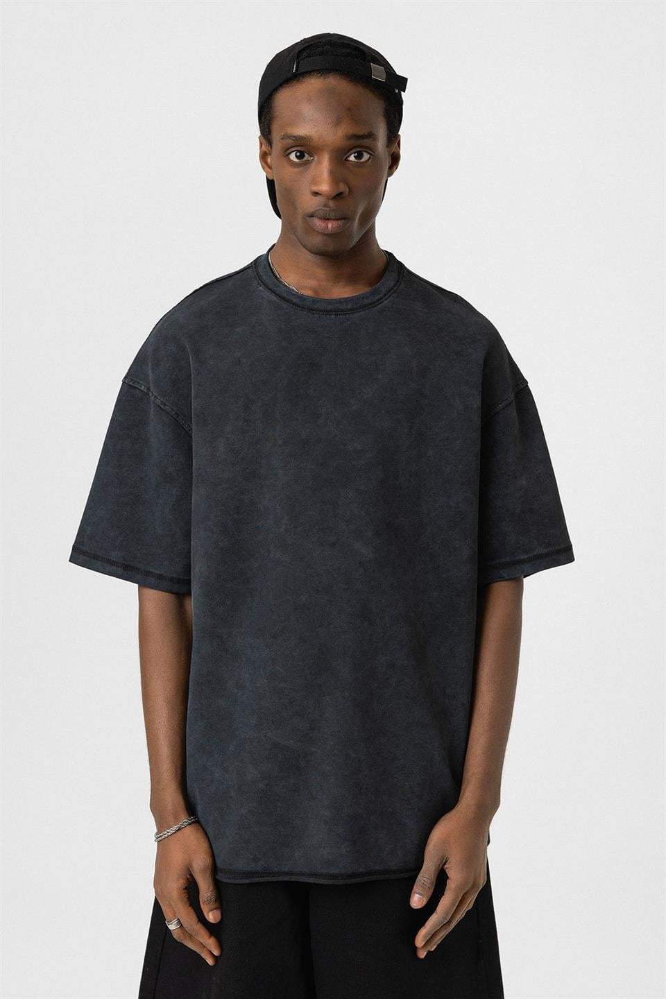 Yıkamalı Basic Oversize Tişört