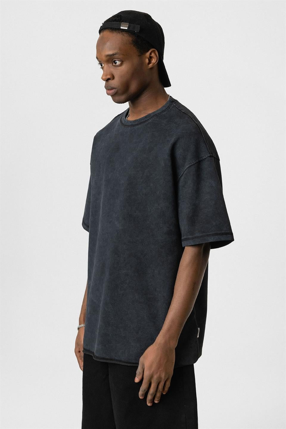 Yıkamalı Basic Oversize Tişört