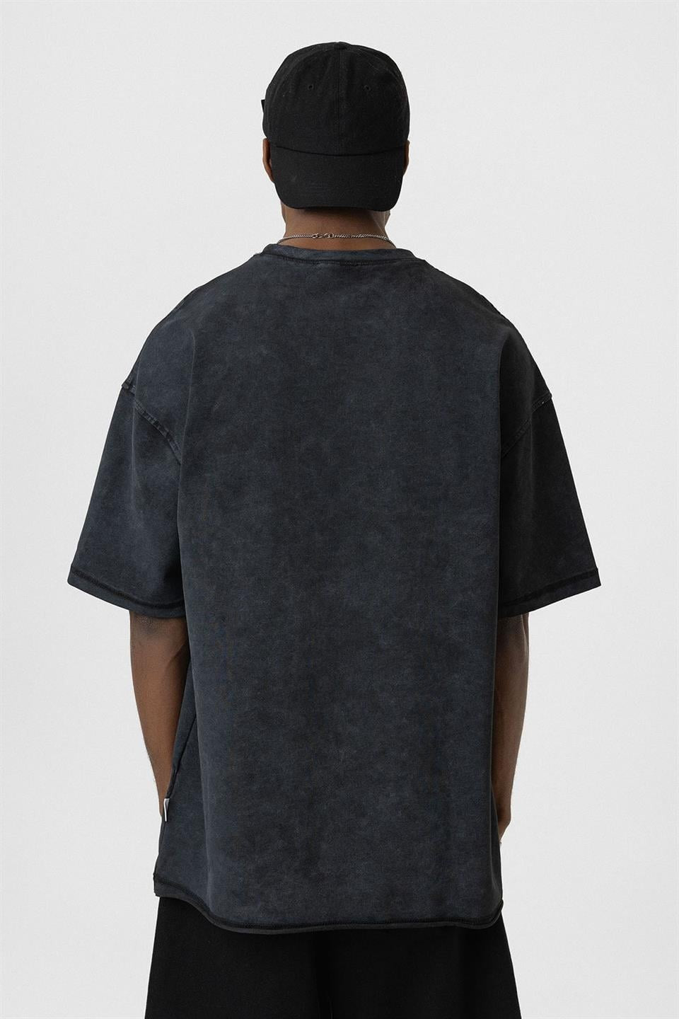 Yıkamalı Basic Oversize Tişört