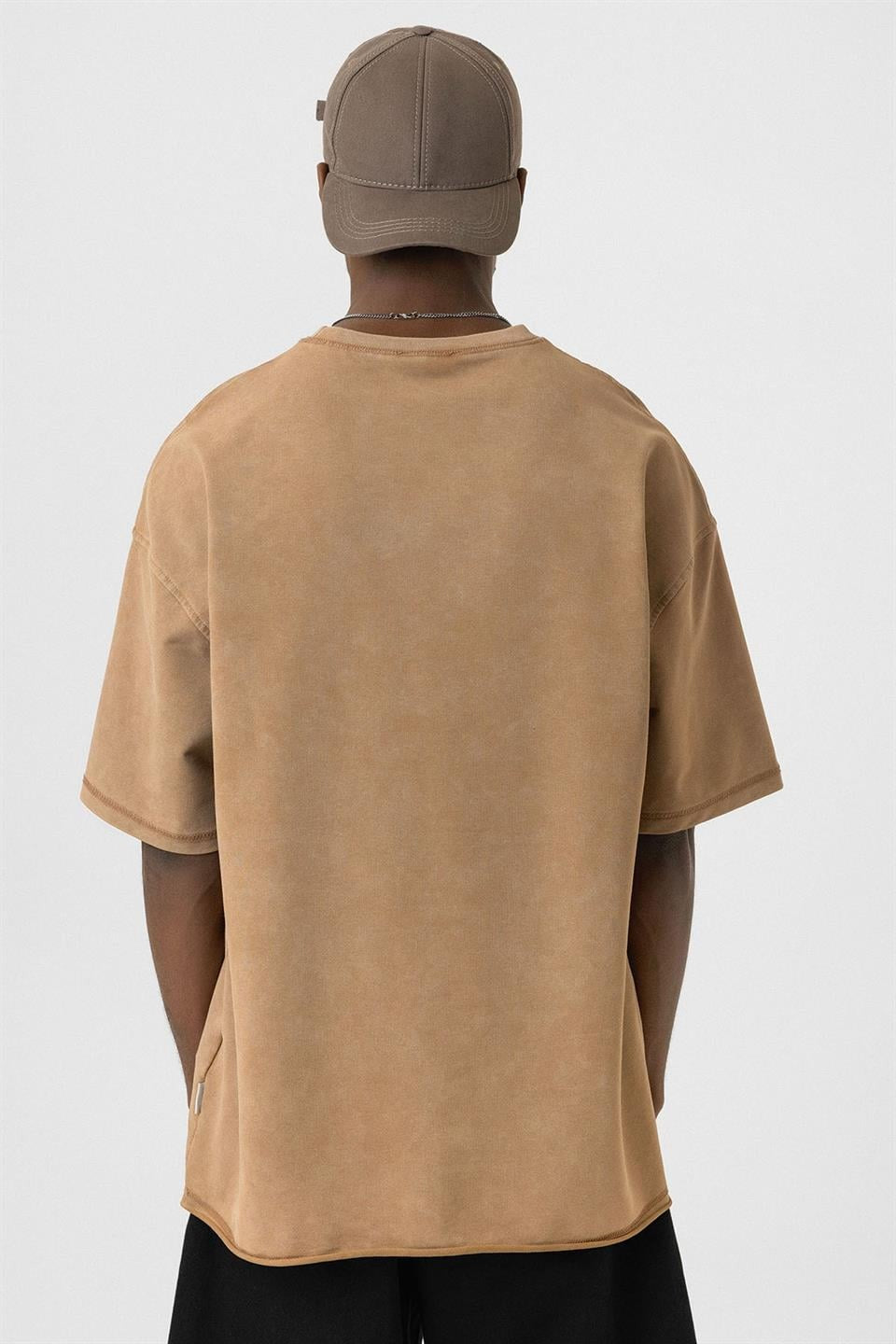 Yıkamalı Basic Oversize Tişört