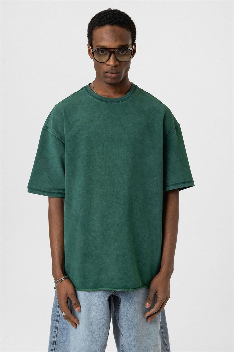 Yıkamalı Basic Oversize Tişört