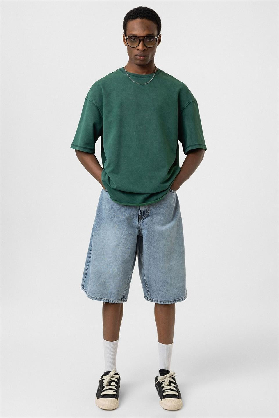 Yıkamalı Basic Oversize Tişört