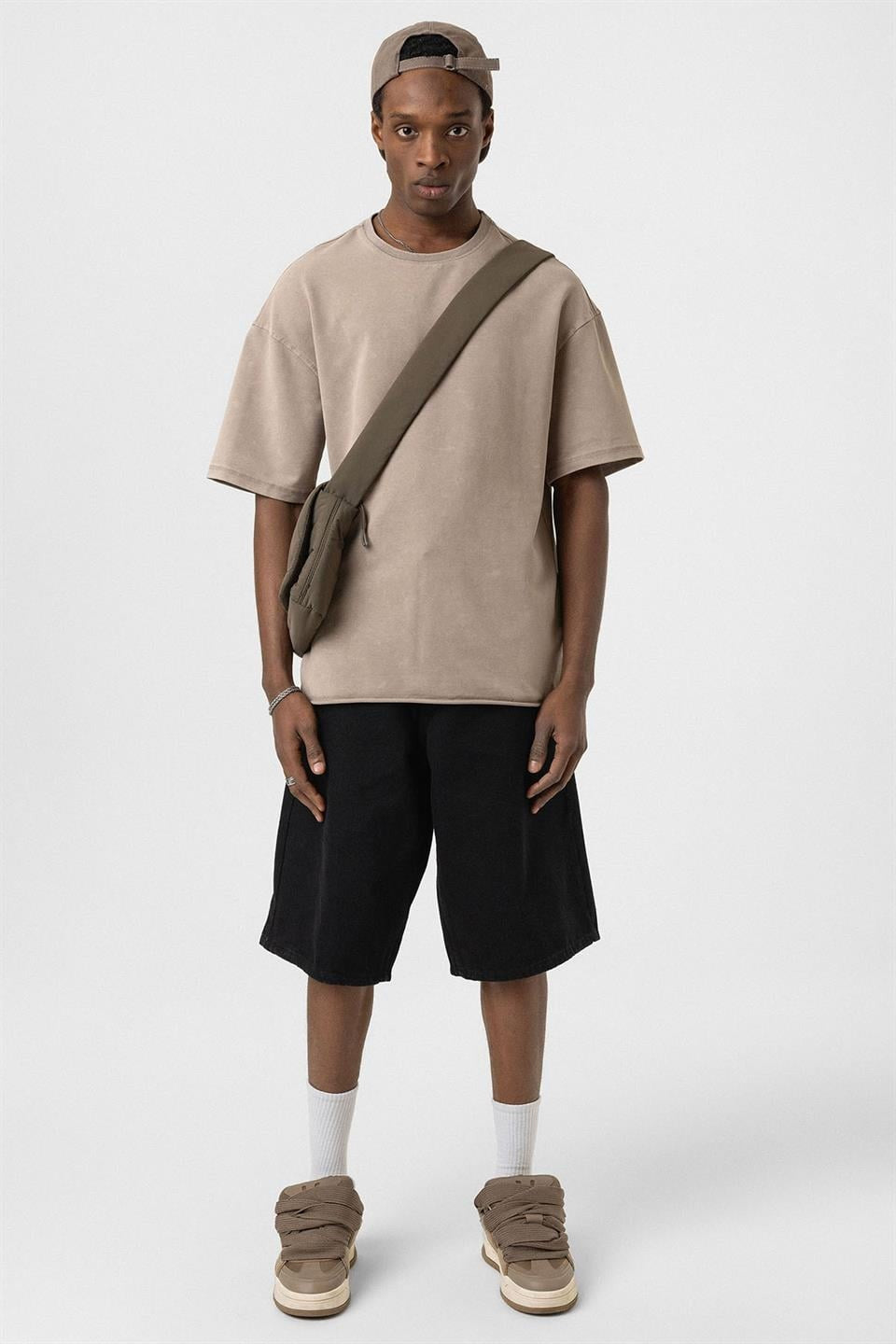 Yıkamalı Basic Oversize Tişört
