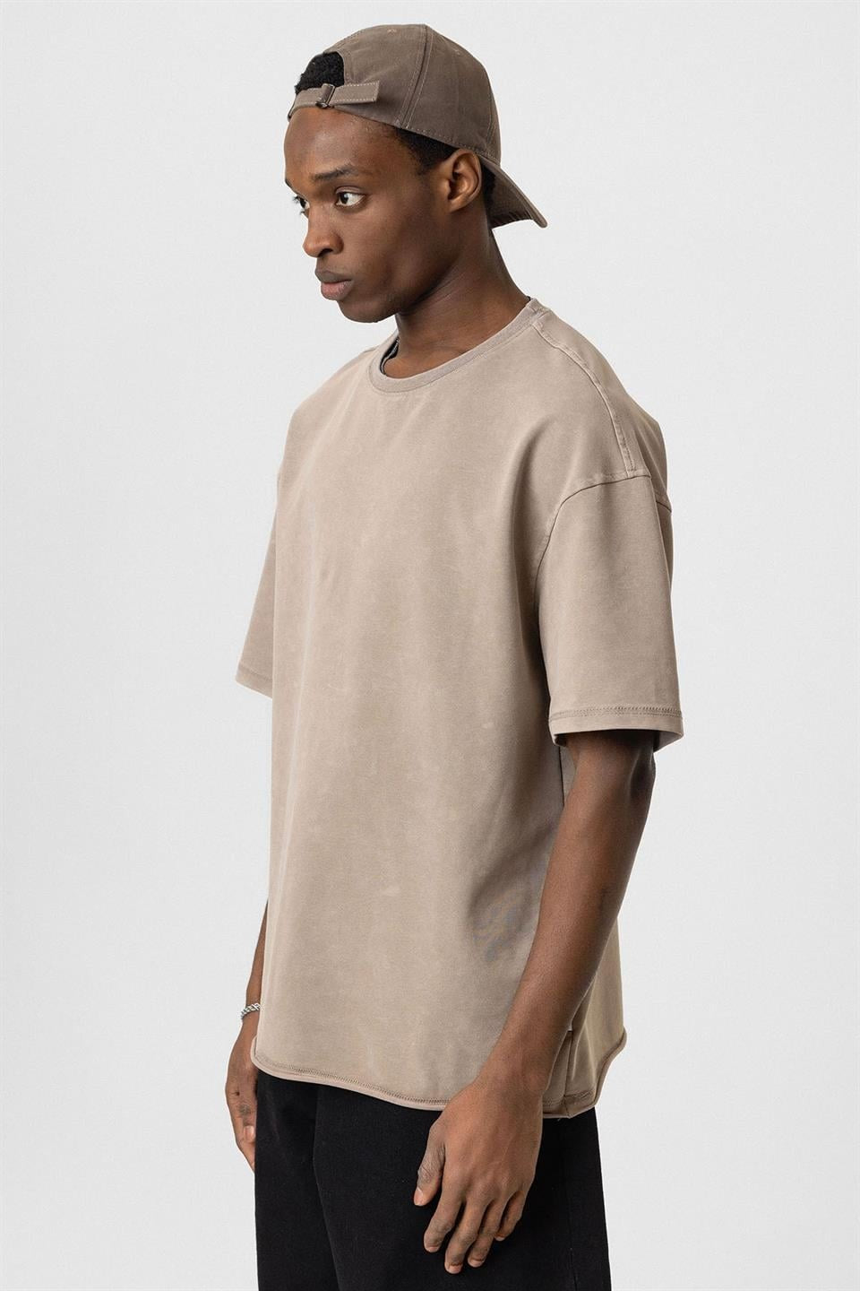 Yıkamalı Basic Oversize Tişört